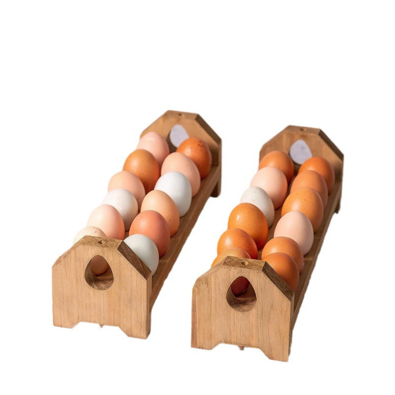 Wooden egg support kitchen countertop storage and storage of egg storage rack shop shelf display rack wooden eggs rack