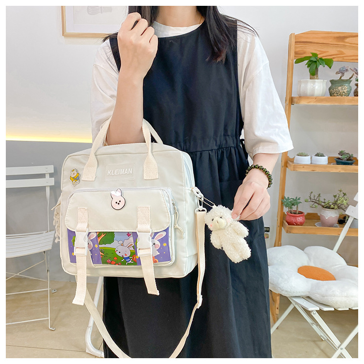Book bag, handbag, canvas bag, large-capacity crossbody bag for girls, single-shoulder bag for primary school students, tutorial bag for classes, tutoring undefined