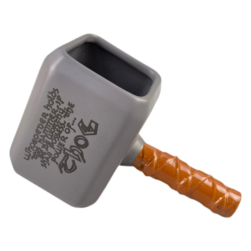 3D tridimensional martillo de Thor taza de modelado Avengers martillo Taza de cerámica creativa anime Liga Thor Copa