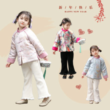 冬季新款儿童唐装女宝宝2025古装加棉拜年服对襟外套中国风汉服
