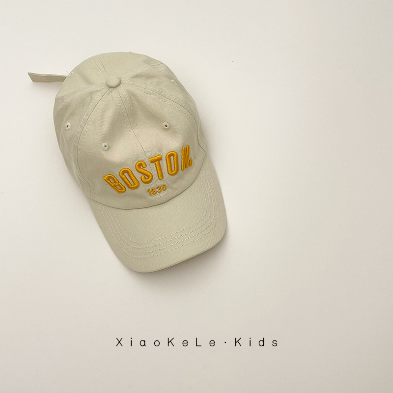 ins sombrero para niños bordado coreano sombrero de béisbol primavera y otoño 2 años de niño sombrero de lengua de pato niñas estilo extranjero moda versátil