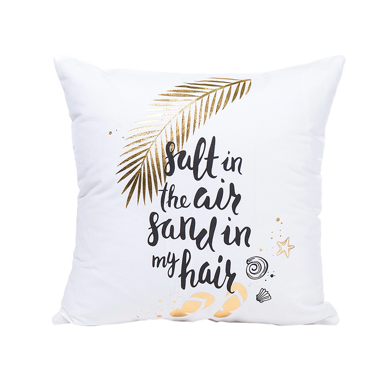 Funda de almohada con estampado dorado para el verano 2026, suave y cómoda, decoración para sofá, funda de almohada moderna para el hogar, disponible para venta al por mayor. image 21