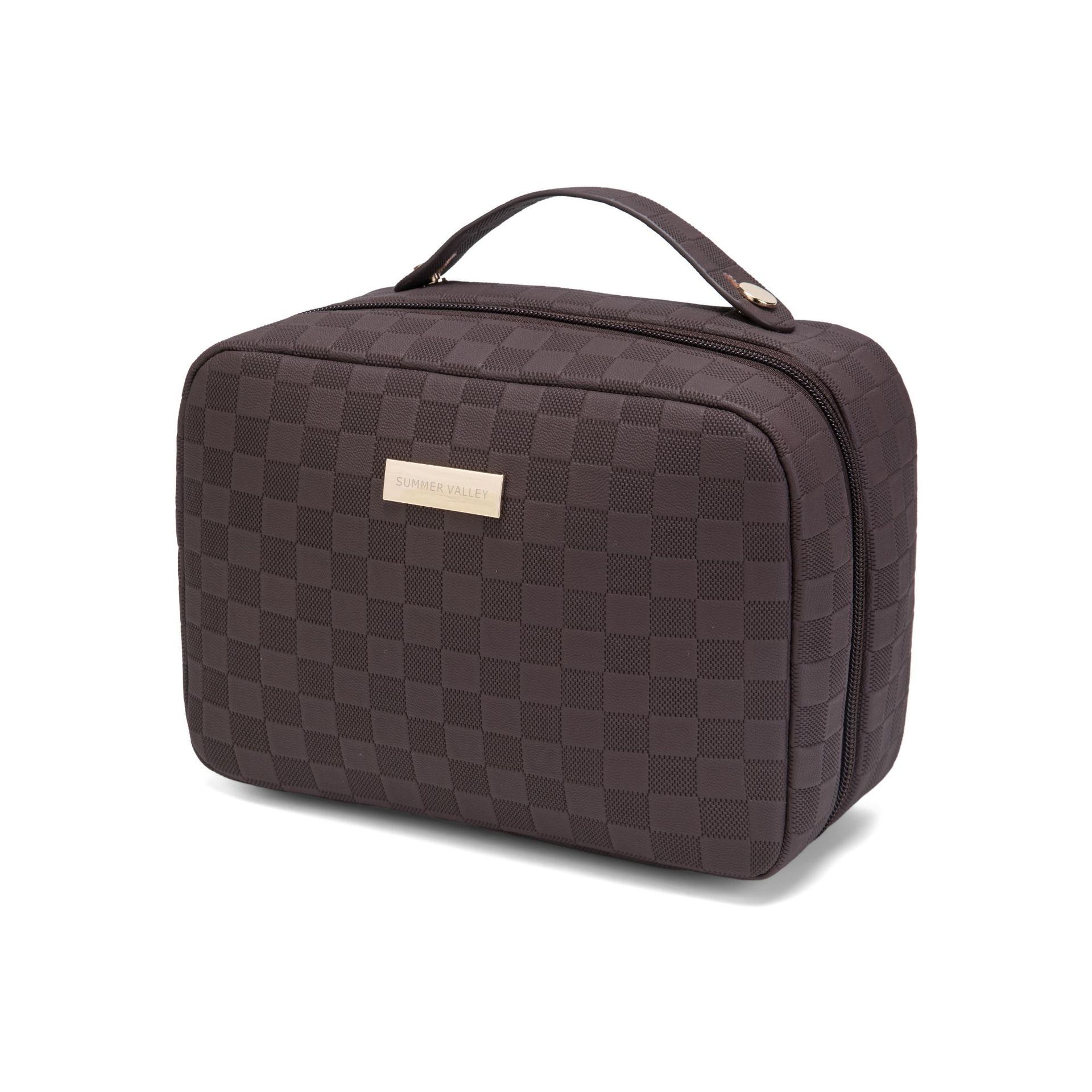 2023 nueva caja cuadrada pequeña bolsa de cosméticos bolsa de almacenamiento de cosméticos de doble capa de gran capacidad bolsa de almacenamiento de lavado de viaje portátil