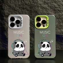 音乐熊猫适用苹果16pro手机壳15promax欧美14plus可爱13pro时尚12
