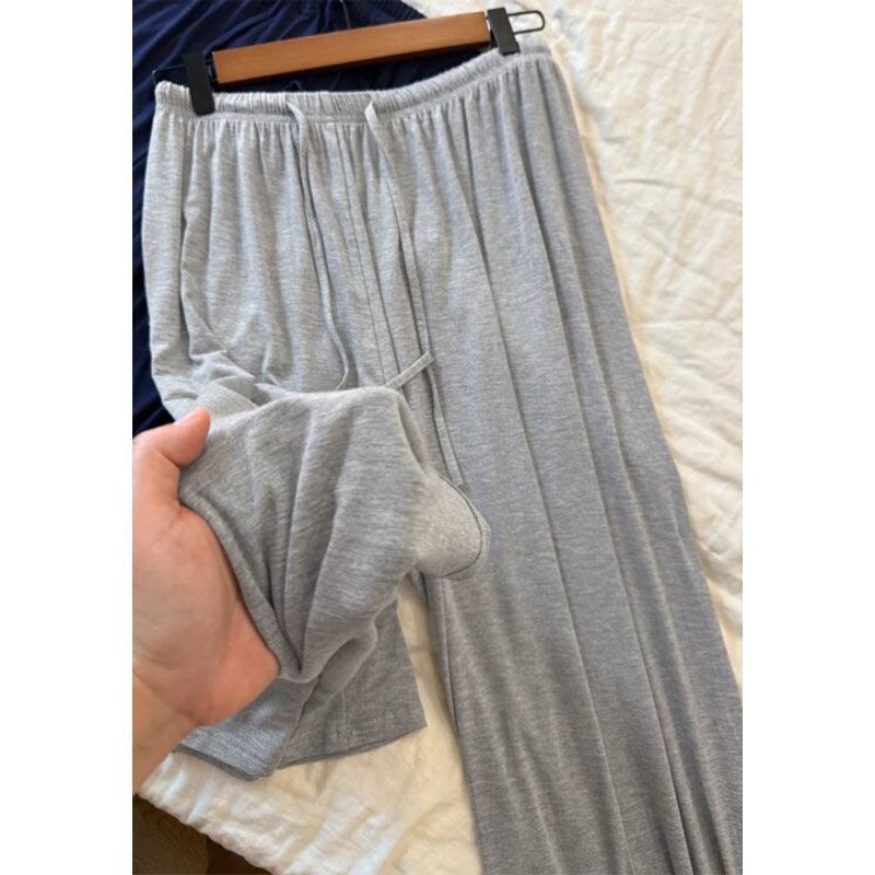 Super Feel Modal Cotton ~ Gray Wide-Leg Pants for Women Autum New High-Waisted Loose Draped Cool Casual Pants