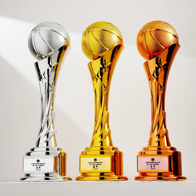 Золотой баскетбольный футбольный трофей из смолы, креативная награда чемпионата мира по баскетболу, оптом