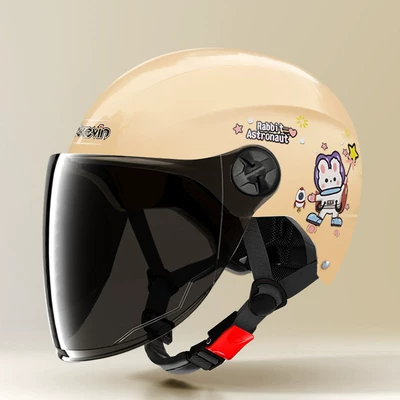 Bike Safety Helmet, Sun Protection — Motosiklet kaskı (dəbilqə) - 806m-bai-yu-hang-rabbit-sun-protection-long-mirror-one-size