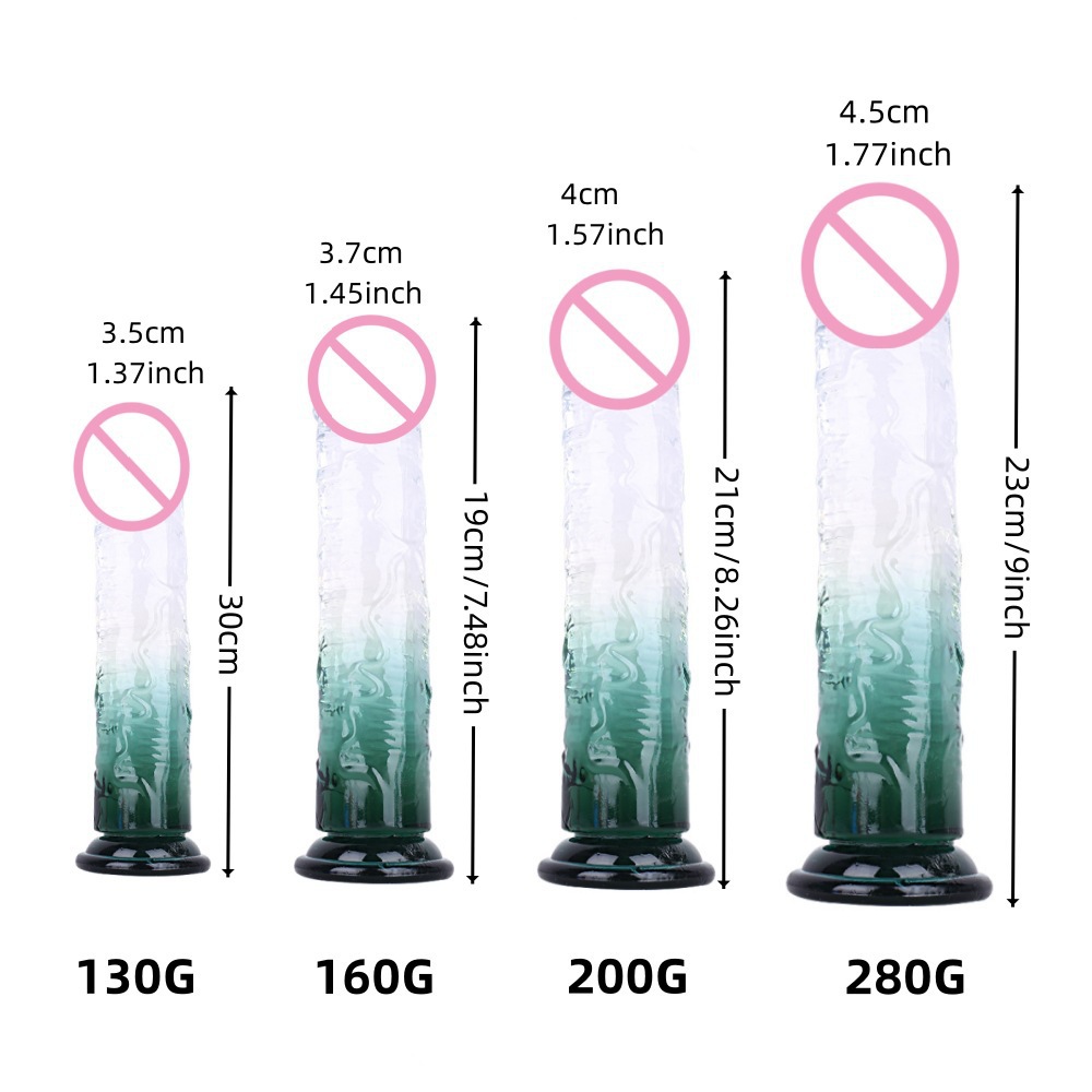 Crystal Two-Color Anal Plug Dildo, TPE Manual Masturbation Toy for Adults — detail image 3