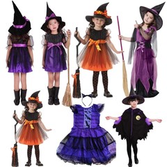 卸売ハロウィンコスチュームヨーロッパとアメリカの子供用コスプレアニメーションドレス魔女ロールプレイハロウィンコスチューム