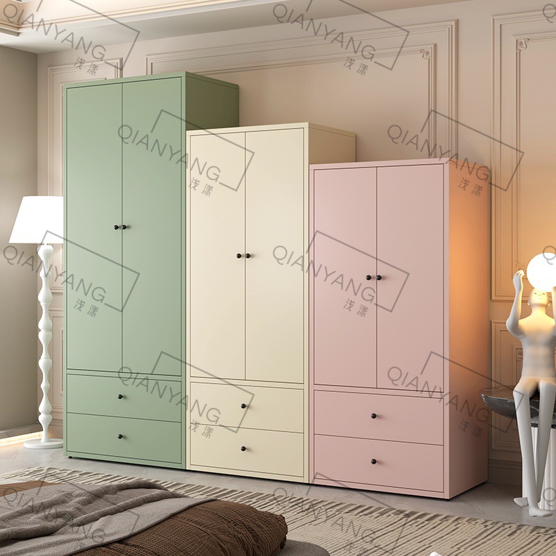 Light Metallic Children's Wardrobe for Bedroom, Steel Formaldehyde-Free Combination Wardrobe Storage Cabinet, Formaldehyde-Free Metal Material