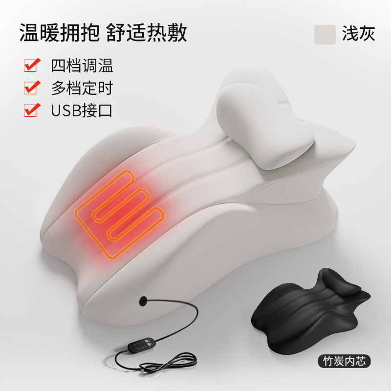 [온찜질 편안한 베개·온열모델]●【라이트 그레이】