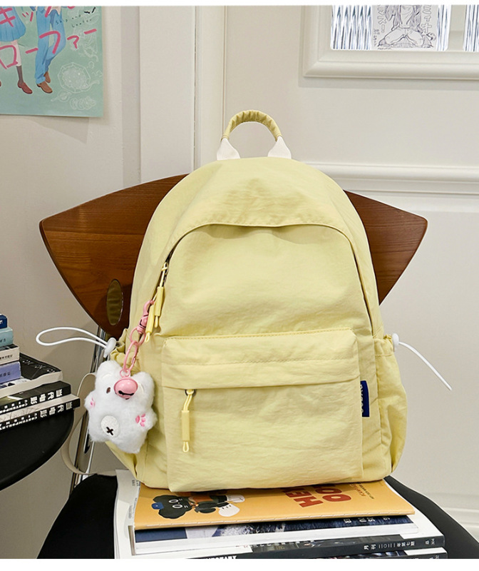 ソースメーカー 無地リュック 大容量 ニッチ 万能 レディース スクールバッグ おしゃれ シンプル 中学生 無地バッグ|undefined