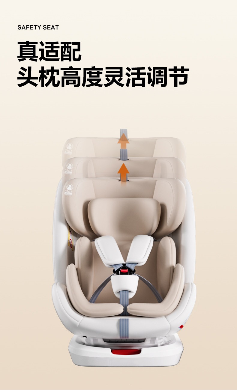Suitable for children's safety seats in cars, baby car seat with 360-degree rotation, can be reclined, suitable for ages 0 and up