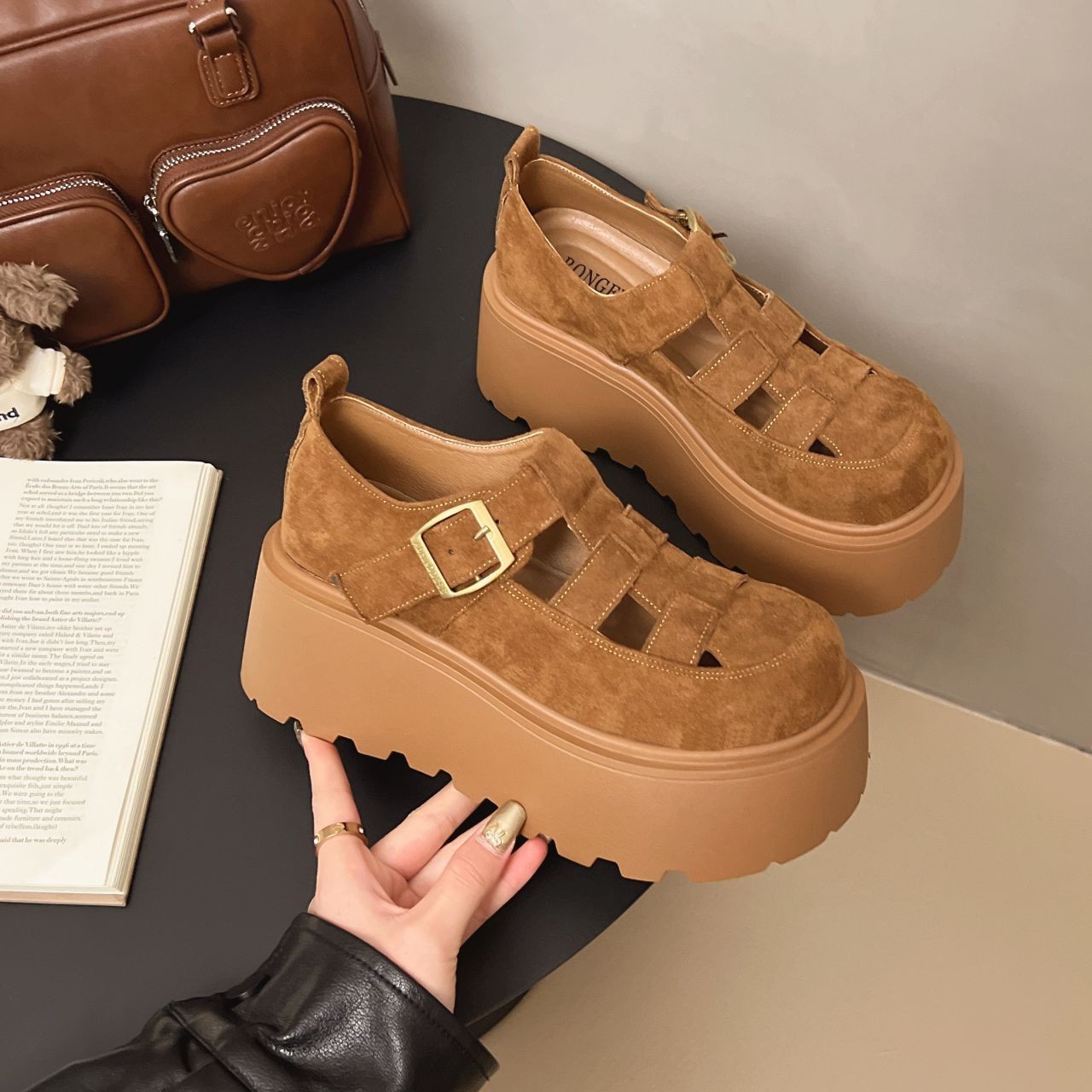2025 New Summer Style Ultra-Thick-Soled Cut Out Loafers, Breathable Soft-Soled Comfortable Shoes, Small Roman Sandals for Women
