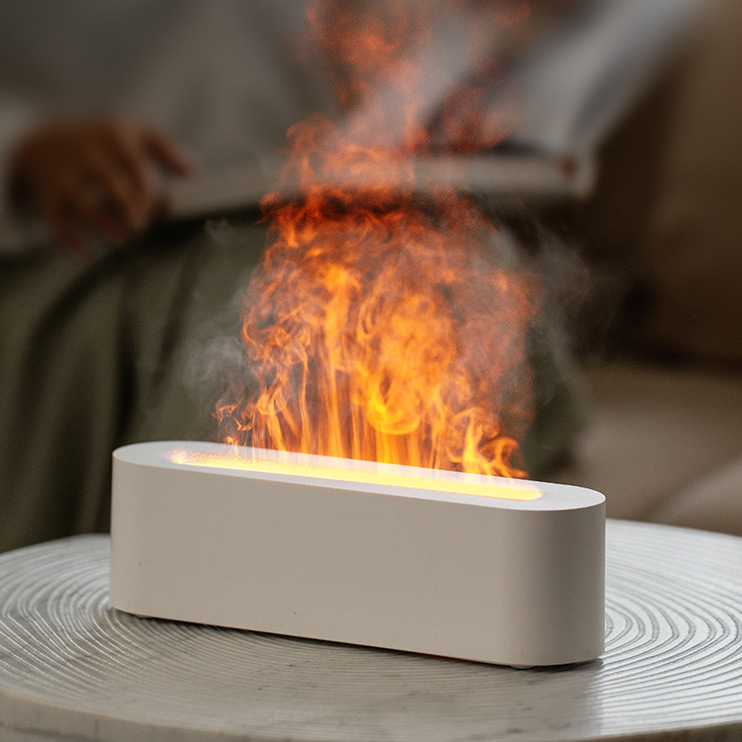 Nuevo colorido simulador de llama de aroma mini aceite esencial doméstico pulverización automática de aroma humidificador de aire USB transfronterizo