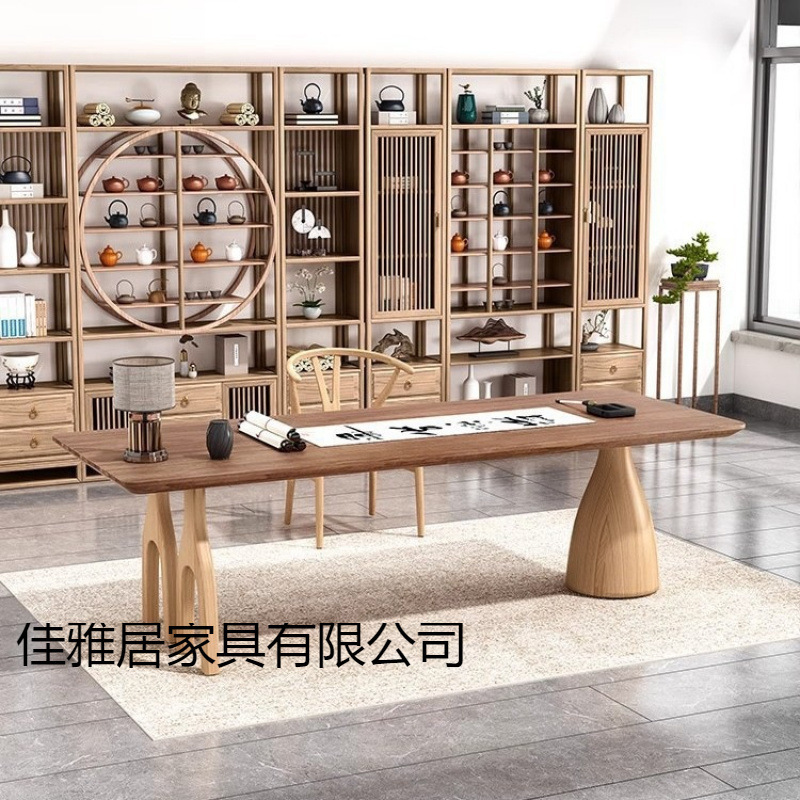 Solid Wood Living Room Desk and Chair Combination Home Computer Writing Study Table Office Workbench Long Table