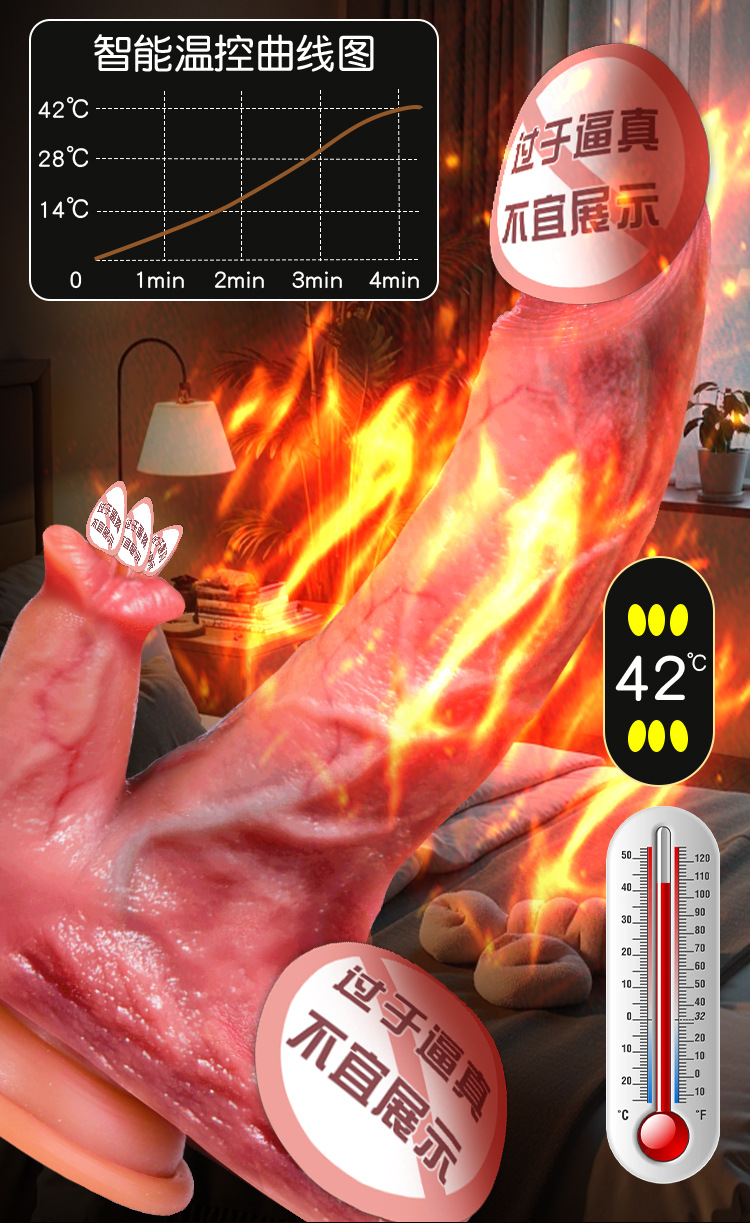 Jiuai Electric Dildo for Women with High-Speed Thrusting Action, Flesh Tone — detail image 37