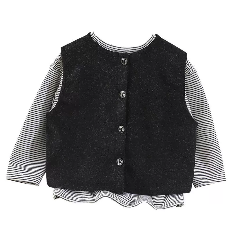 儿童马甲外穿套装中大童时尚上衣春秋款婴幼儿外搭痞帅个性潮炸街