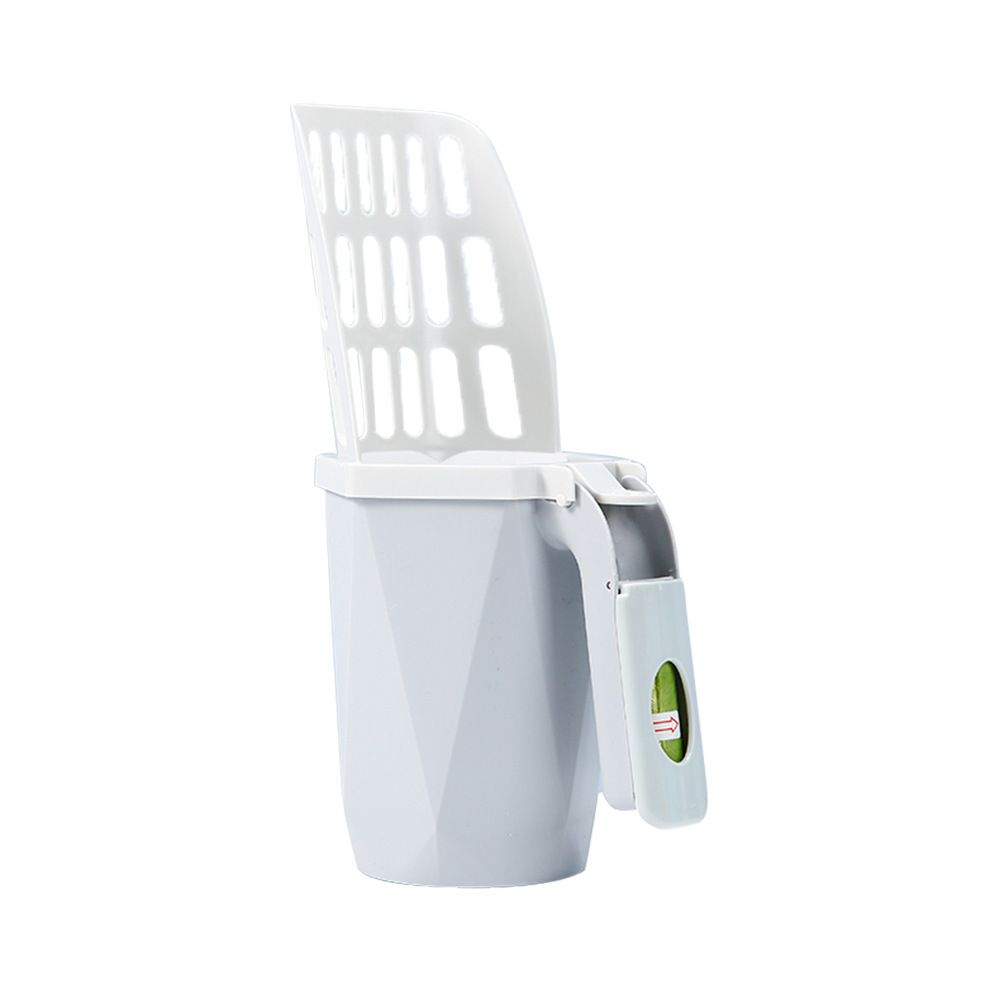 Pala de arena para gatos agujero Delgado integrado dos en uno pala de metal mineral bentonita Cat Basin pala mierda artefacto acero inoxidable