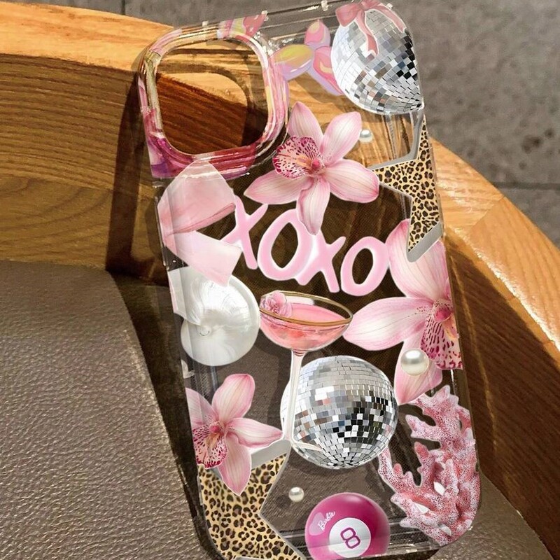 Suitable for Apple 17Promax Mobile Phone Case 16 Cross-Border 15 Transparent 14 Airbag 13 Explosive Trend 12 Billiard Flower Flash Ball
