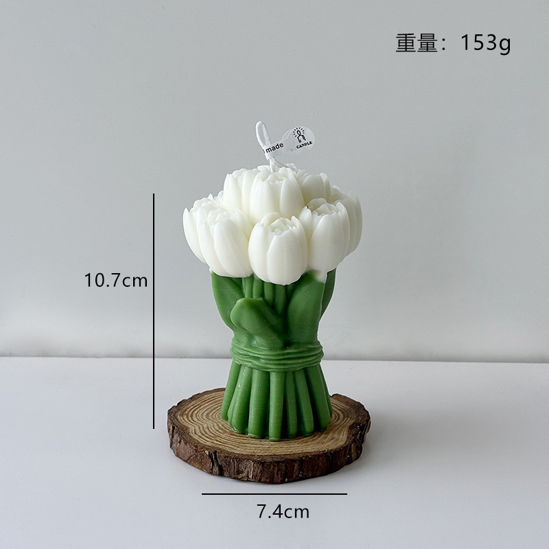 Duftkerze Tulpenstrauß Handgefertigtes Blumendesign Als Geschenk_voghion.com