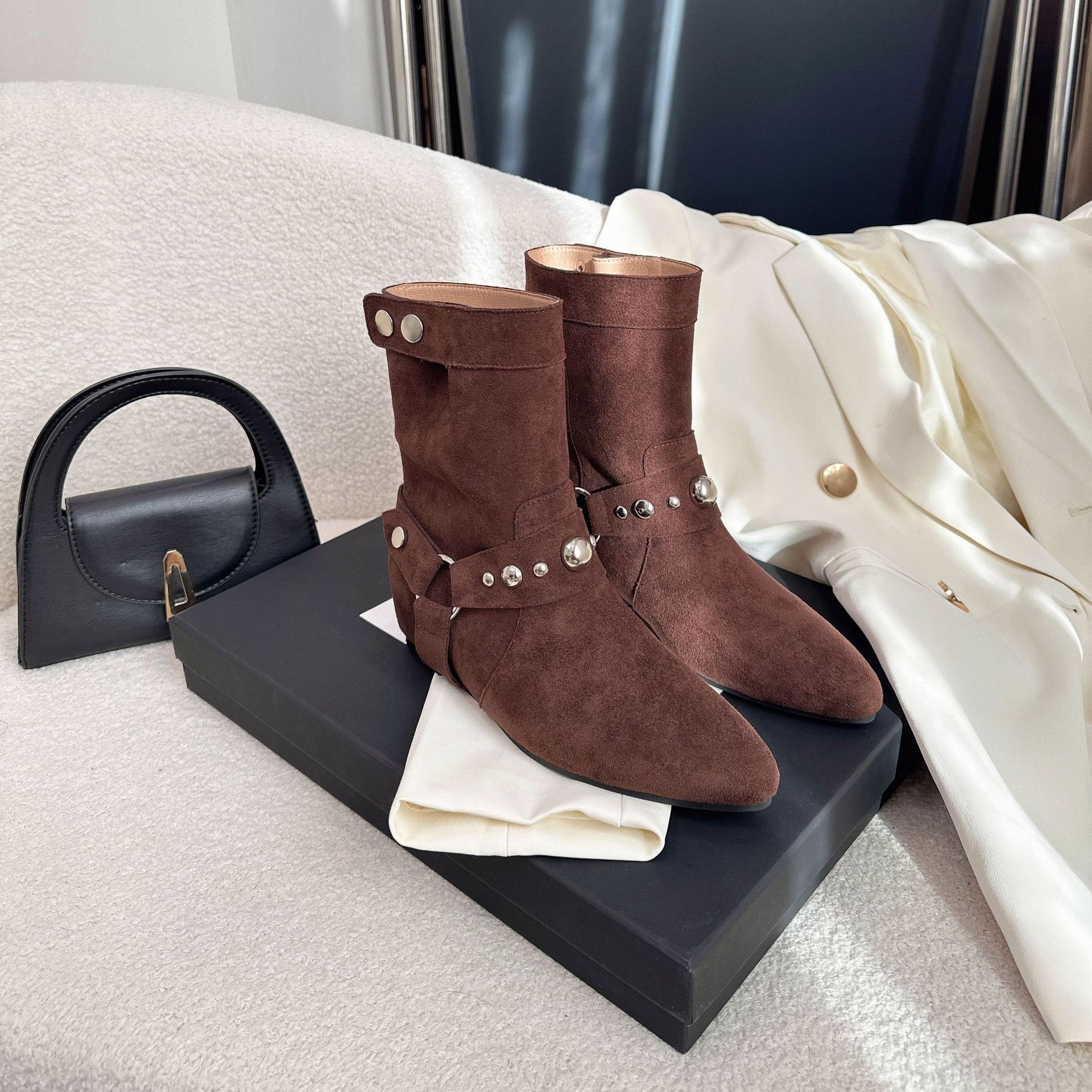 Botines Martin para Mujer con Aumento de 5 cm de Superfibra, Antideslizante y Cálido, para Otoño e Invierno