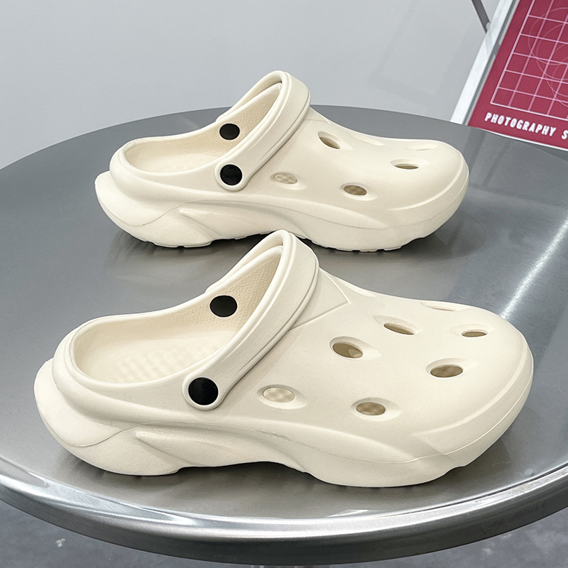 Verano piso grueso sensación de mierda jardín agujero zapatos zapatillas de hombre tamaño transfronterizo jardín zapatillas frías al aire libre transpirables zapatos de playa