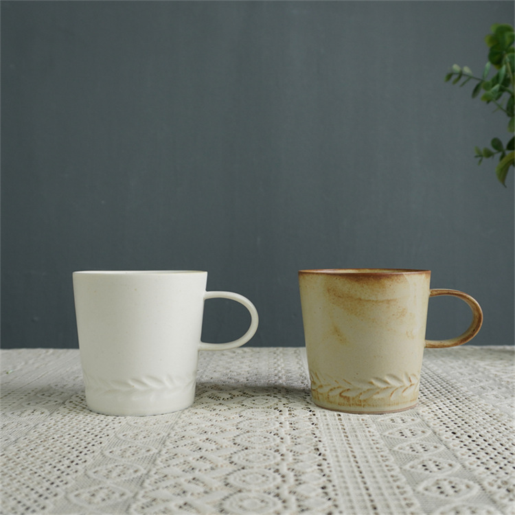 Ceramic Coffee Mug Japanese Style Aesthetic Afternoon Tea Cup_voghion.com