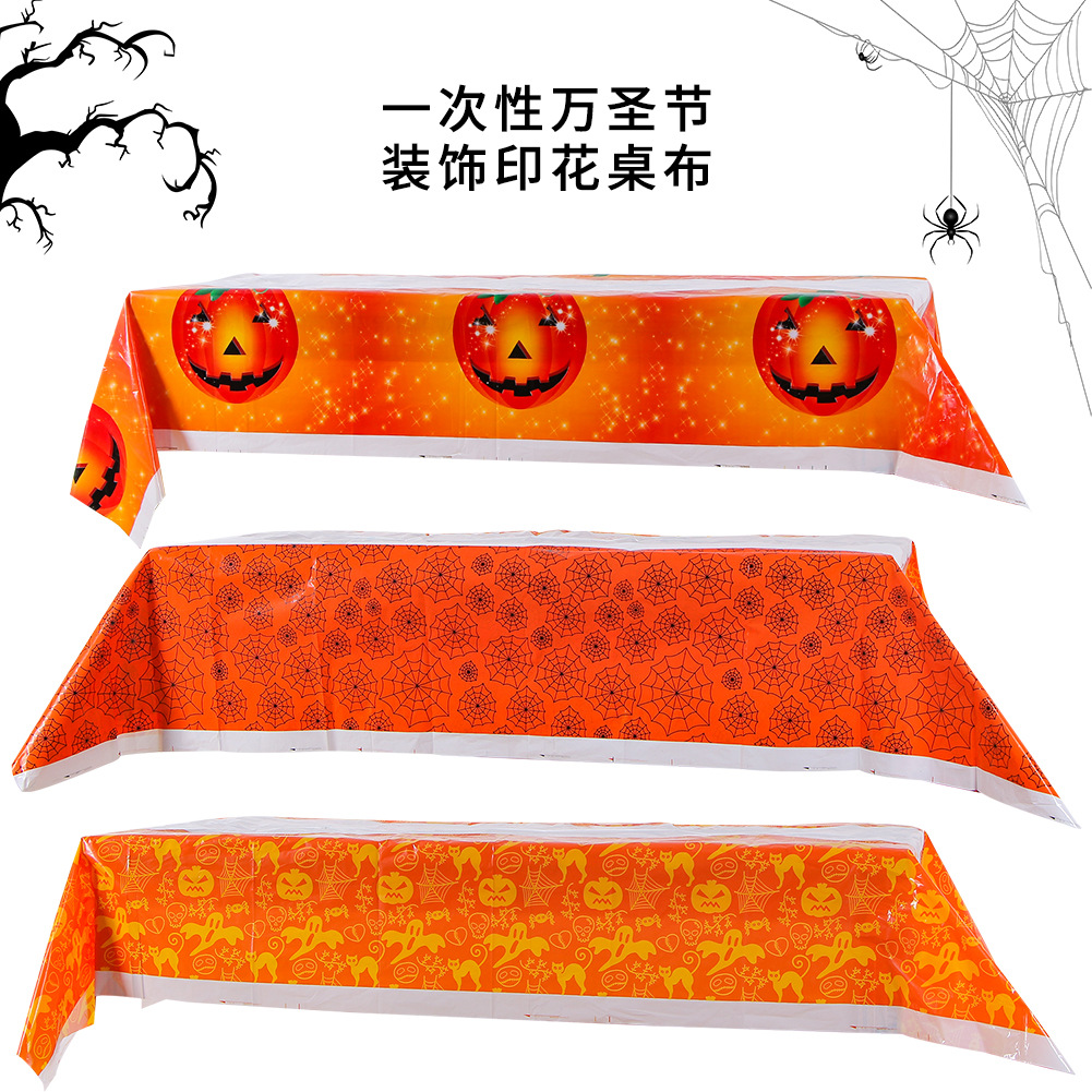 Transfronterizo exclusivo para 108*1,8 millones de Halloween Navidad lavable desechable partido PE mantel comedor paño mantel