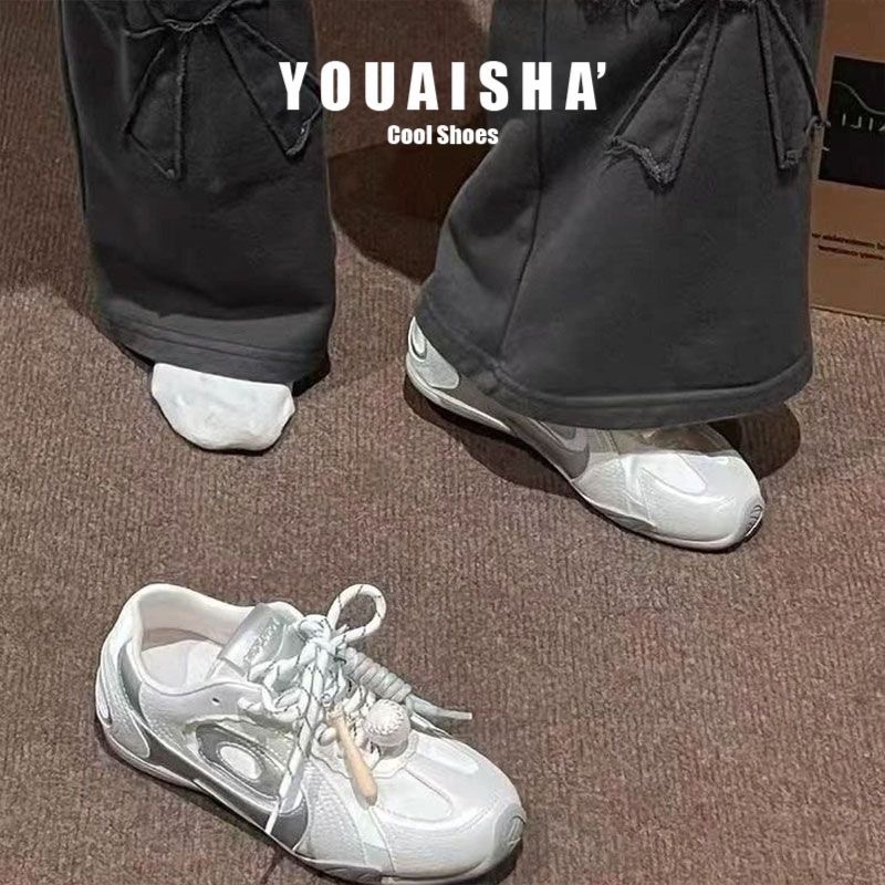 德训鞋女2025新款透气学院风休闲鞋复古平底阿甘鞋赛车棒球运动鞋|undefined