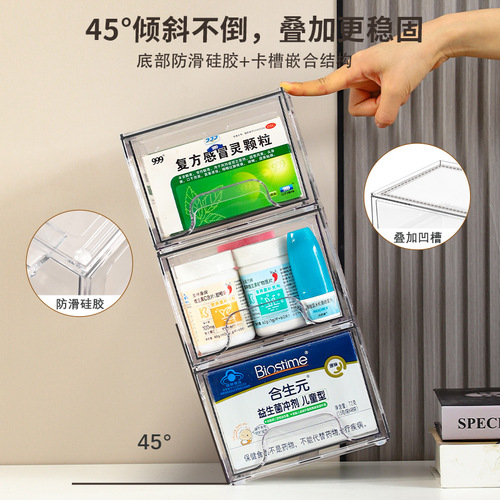 Bestselling medicine box with drawer-style pull-out multi-layer medical drug medical first aid desktop storage box drawer-style daily
