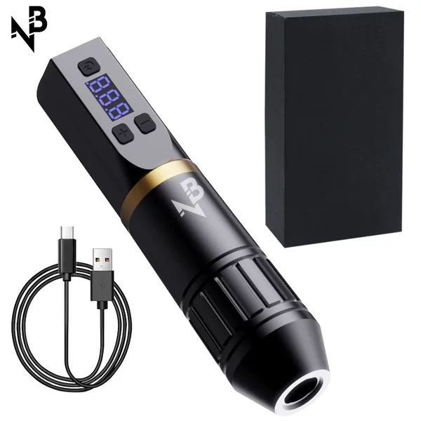 Tattoo Pen Set Wireless Power Supply Motor Machine Tattoo Rocket Short Pen Complete Set for Students Beauty Makeup Cross-Border Wholesale