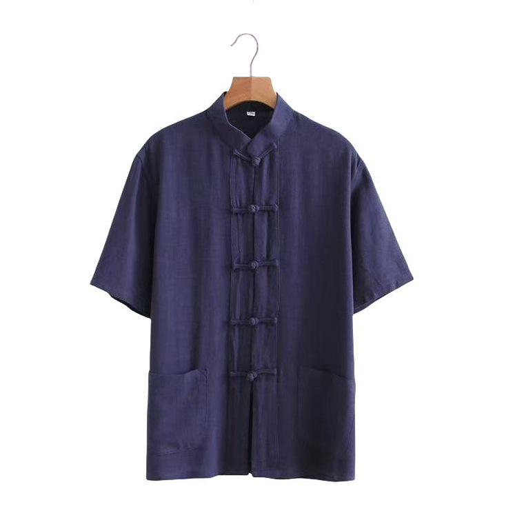 Тибетский синий топ с короткими рукавами