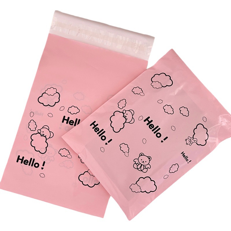 Oso lindo de dibujos animados tarjeta impermeable expreso bolsa de embalaje especial autoadhesiva de plástico caja de aviones bolsa de embalaje