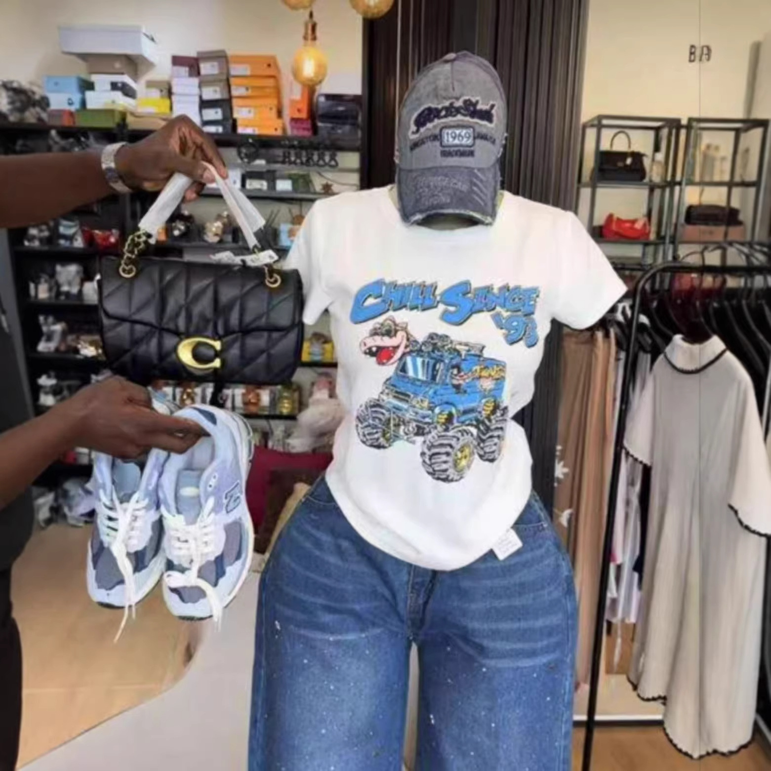 Cross-Border European and American Style 300g Trendy Brand T-Shirt, Round Neck, Loose Fit, Heavyweight Pure Cotton Short Sleeves, Multiple Colors Available, Fashionable Women's Clothing