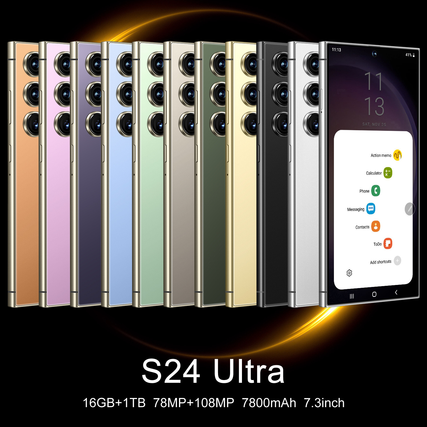 跨境手机内置笔S24 Ultra八核4G7.3大屏外贸手机海外智能手机爆款