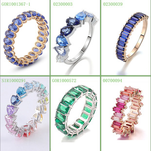 Gemstone Row Ring 18K Gold Ring Custom-Made Secondary Ring Colored Diamond High-End Non-Fading Wholesale 10K Gold Colored Treasure Ring for Women