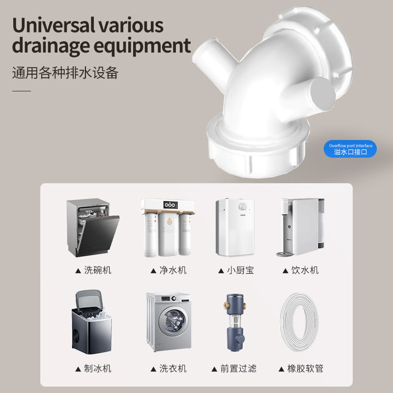家用厨房水槽下水套装不锈钢洗碗池白色管排水管防返臭神器下水管|undefined