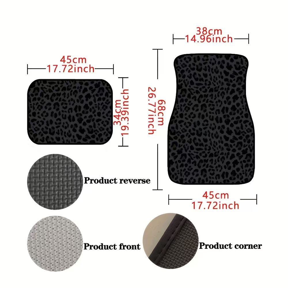 Cross-Border E-Commerce Black Leopard Print Universal Car Seat Cover, Popular in Europe and America, Temu, Mercado Libre, and Mexico