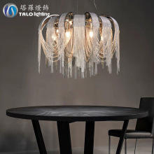 意大利轻奢圆形流苏客厅吊灯后现代网红餐厅别墅酒店工程设计师灯