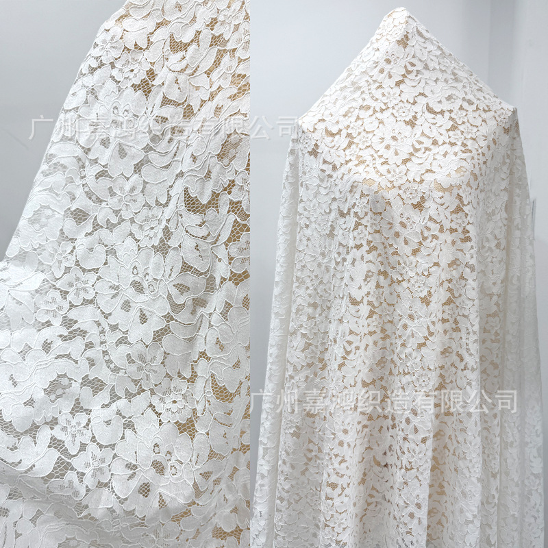Tejido de encaje de algodón de brocado vestido de estilo francés de alta calidad tela de moda de ancho completo de 150cm tela de mesa cortina accesorios de encaje
