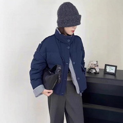 羽绒服女2025新款冬季女士短款白鸭绒加厚学院风小个子面包外套