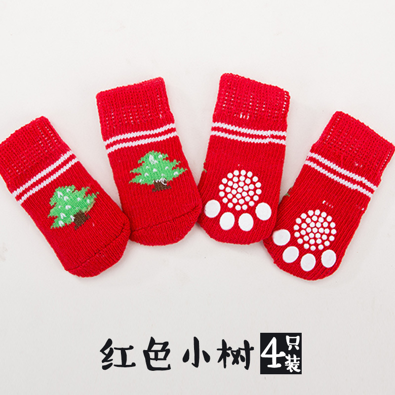Calcetines para mascotas de otoño e invierno, calcetines antideslizantes con dibujos animados para perros, protectores para patas de perro, calcetines de algodón para perros pequeños tipo Teddy, suministros al por mayor. image 16