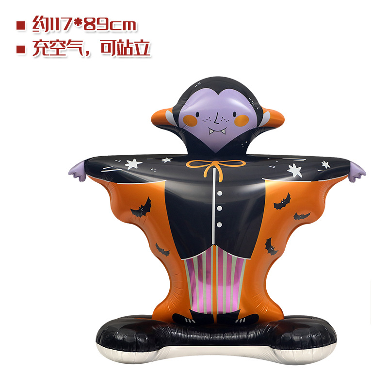 En stock accesorios de decoración de Halloween juguete globo 4D pie bruja árbol muerto forma de calabaza globo de dibujos animados de gran tamaño