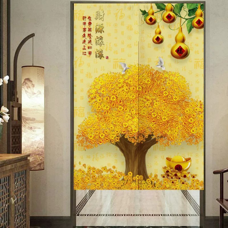 Can Be Used to Deliver Feng Shui Curtains, Door Curtains, Fabric Half Curtains, Bathroom Kitchen Bedroom Partition Curtains Without Drilling Holes