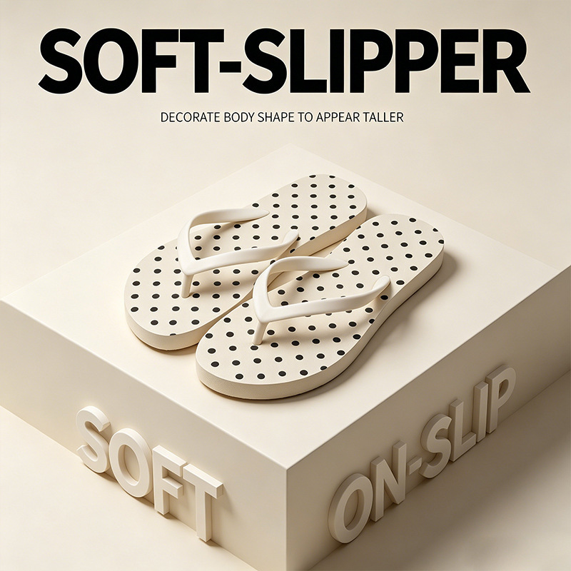 Black and white polka dot flip-flops, lightweight and non-slip, suitable for summer seaside vacations, Korean-style men's fashion flip-flops Black and white polka dot flip-flops, lightweight and non-slip, suitable for summer seaside vacations, Korean-style men's fashion flip-flops