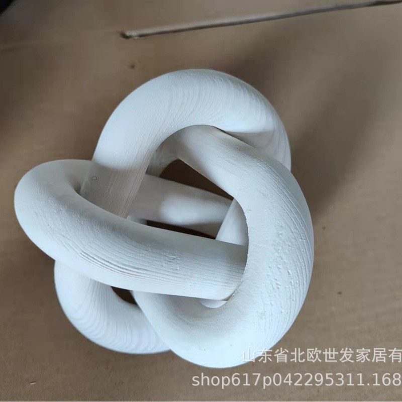 木製チェーン工芸品三環ボタン木製家庭芸術置物3環楕円木結三環チェーン|undefined