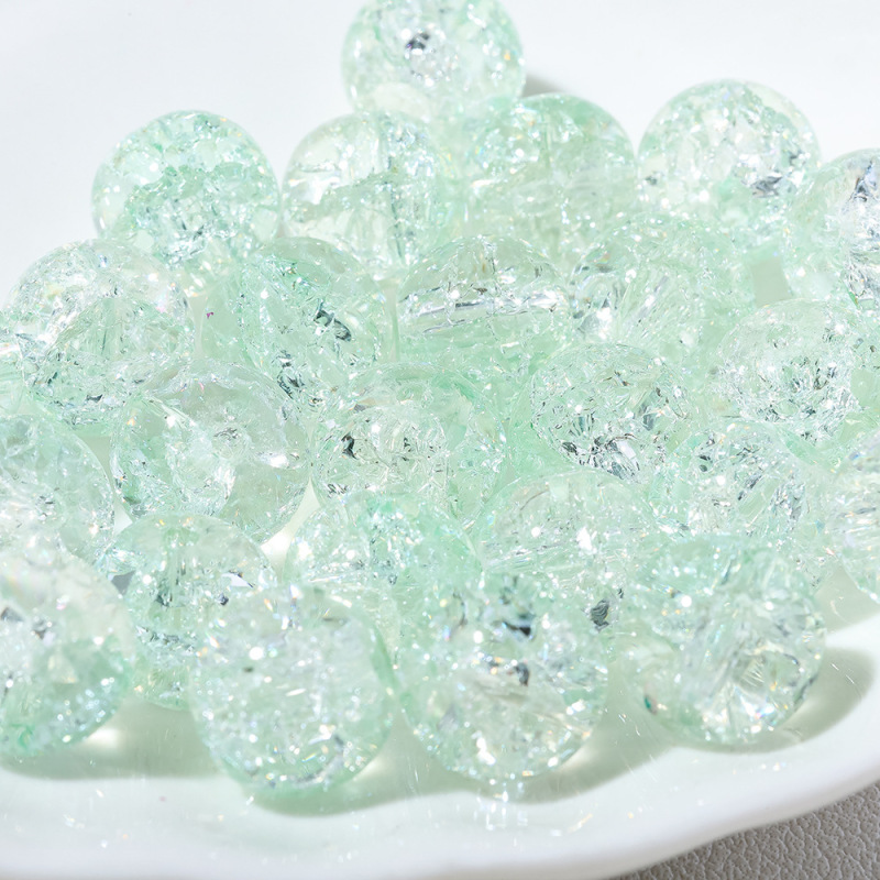 卡10珠子冰裂散珠透玻璃爆花内碎珠手工10mm串珠制作手串项链首饰|undefined