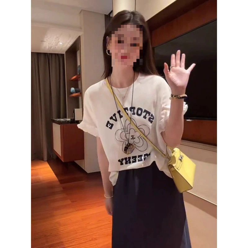 YS8 Jiuli Flower T Летняя футболка с короткими рукавами и вышивкой цветов и буквами