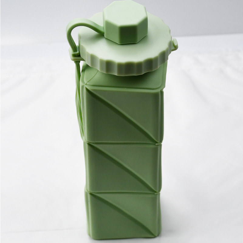 运动硅胶折叠水壶运动骑行水壶户外便携硅胶水壶食品级